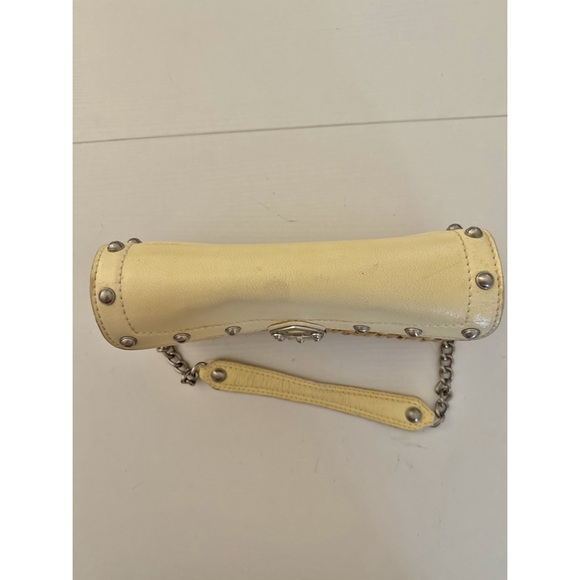 Michael Kors Patent Leather Santorini Shoulder Bag Flap Woven Corn Husk Handbag - Picture 6 of 13